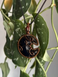 Image 3 of Obsidian and Black Opal Moon