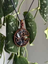 Image 2 of Obsidian and Black Opal Moon