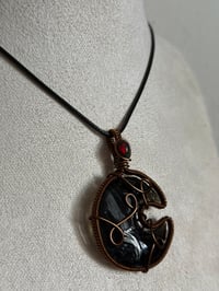 Image 5 of Obsidian and Black Opal Moon
