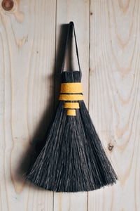 Image 2 of Arenga fibre hand brush broom with hemp and leather