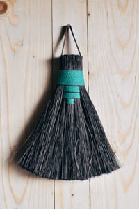 Image 3 of Arenga fibre hand brush broom with hemp and leather