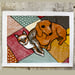 Image of DACHSHUND AND CAT ON A QUILT ART PRINT