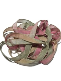 Image 2 of 1PC. BOHEMIAN ROSE  42" Hand Dyed Finished Edge Silk Wrist Wrap Bracelet/Jewelry/Craft Ribbons