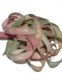 Image 5 of 1PC. BOHEMIAN ROSE  42" Hand Dyed Finished Edge Silk Wrist Wrap Bracelet/Jewelry/Craft Ribbons