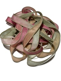 Image 1 of 1PC. BOHEMIAN ROSE  42" Hand Dyed Finished Edge Silk Wrist Wrap Bracelet/Jewelry/Craft Ribbons