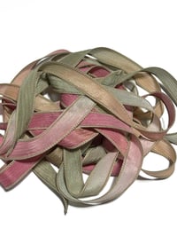 Image 6 of 1PC. BOHEMIAN ROSE  42" Hand Dyed Finished Edge Silk Wrist Wrap Bracelet/Jewelry/Craft Ribbons