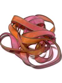 Image 3 of 1PC. TROPICAL BURST 42" Hand Dyed Finished Edge Silk Wrist Wrap Bracelet/Jewelry/Craft Ribbons