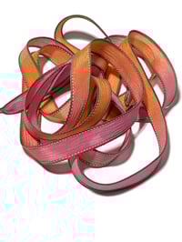 Image 1 of 1PC. TROPICAL BURST 42" Hand Dyed Finished Edge Silk Wrist Wrap Bracelet/Jewelry/Craft Ribbons