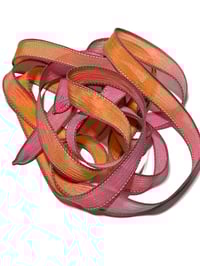 Image 5 of 1PC. TROPICAL BURST 42" Hand Dyed Finished Edge Silk Wrist Wrap Bracelet/Jewelry/Craft Ribbons