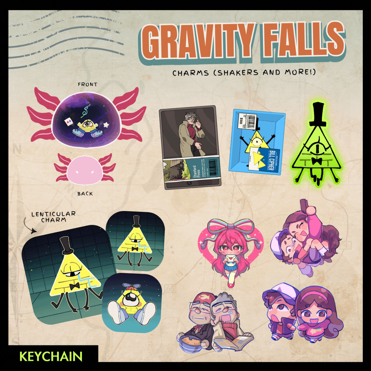 [ORXALUCHEPH] Gravity Falls Keychains
