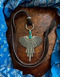 Image 1 of WL&A Handmade Old Style Ingot Double Royston Medicine Bird Pendant - 4"x 2.5" - 80 Grams