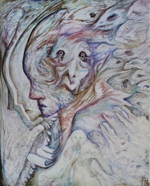 Image of Ecclesia - Original Dark Expressionist Painting by Frank Heiler