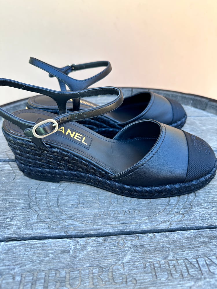 Image of Chanel CC Espadrille Wedge 