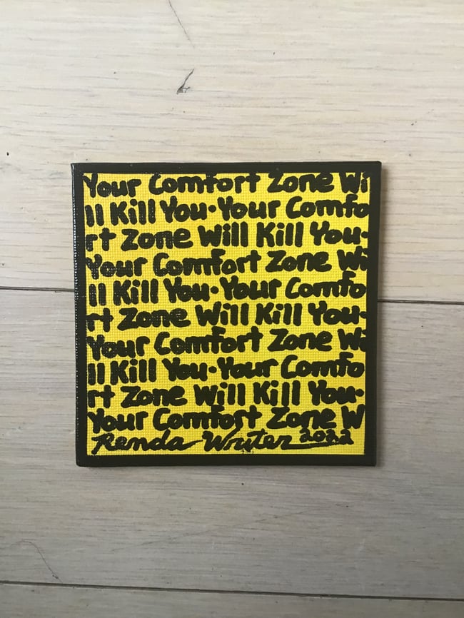 4” x 4” Canvas Panel with Easel • Your Comfort… (Yellow)