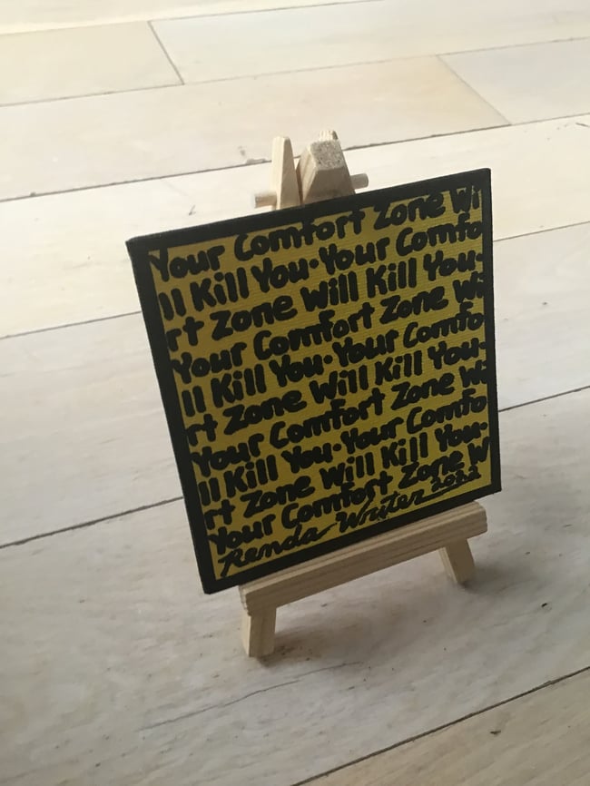 4” x 4” Canvas Panel with Easel • Your Comfort… (Yellow)