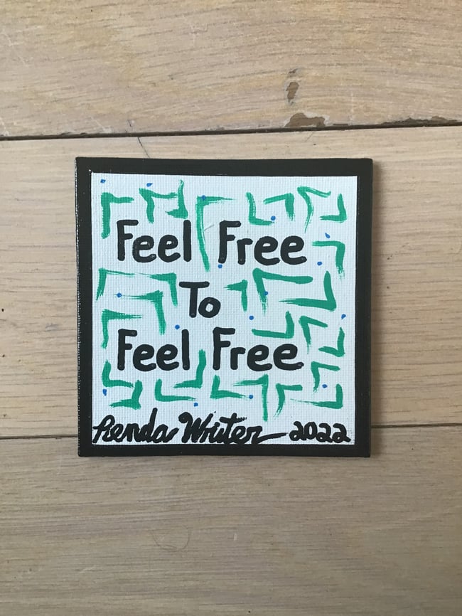 4” x 4” Canvas Panel with Easel • Feel Free to Feel Free