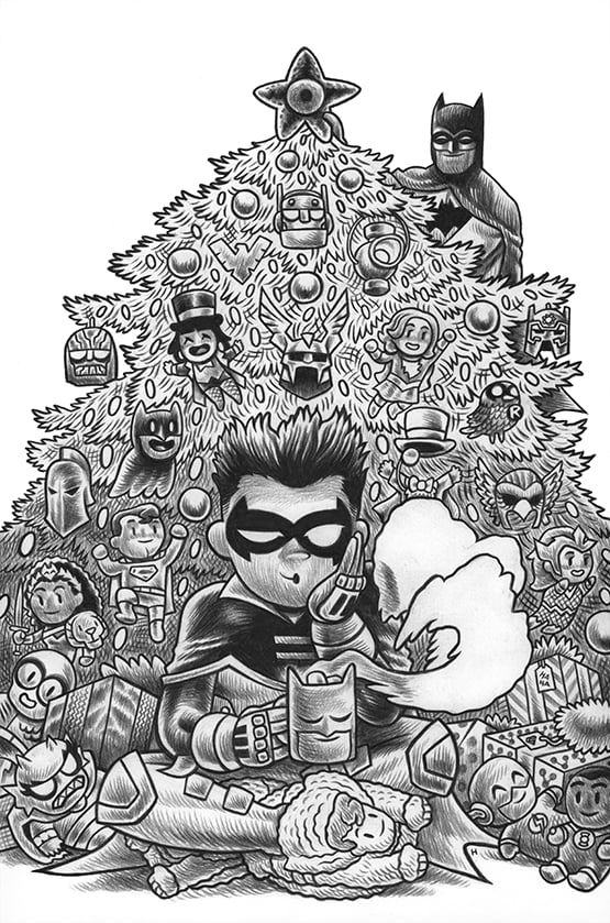 Image of "Batman - Santa Claus: Silent Knight Returns" #1 original variant cover illustration.