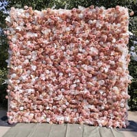 5D Dusky Pink & Neutral Flower Wall