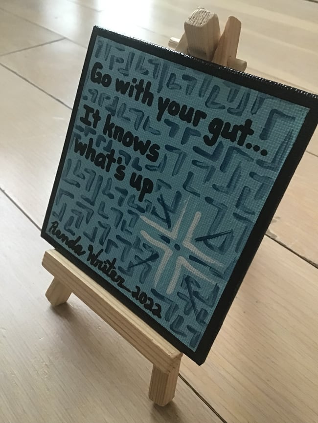 4” x 4” Canvas Panel with Easel • Go with your gut. It knows what’s up. 
