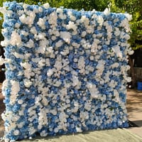 5D Blue & White Flower Wall