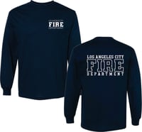 Navy Blue long sleeve t-shirt (no pocket) LAFD print