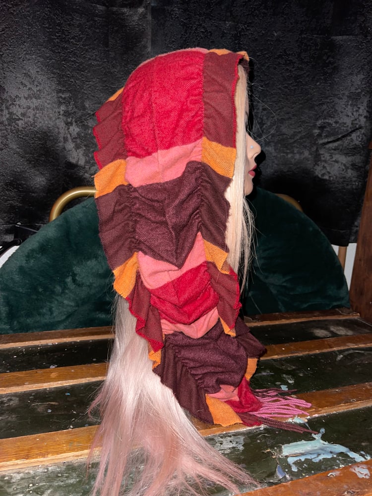 Image of Multicolor Ruffled Felt Scarf