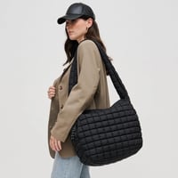 Image 4 of Quilted Puffy Nylon Hobo