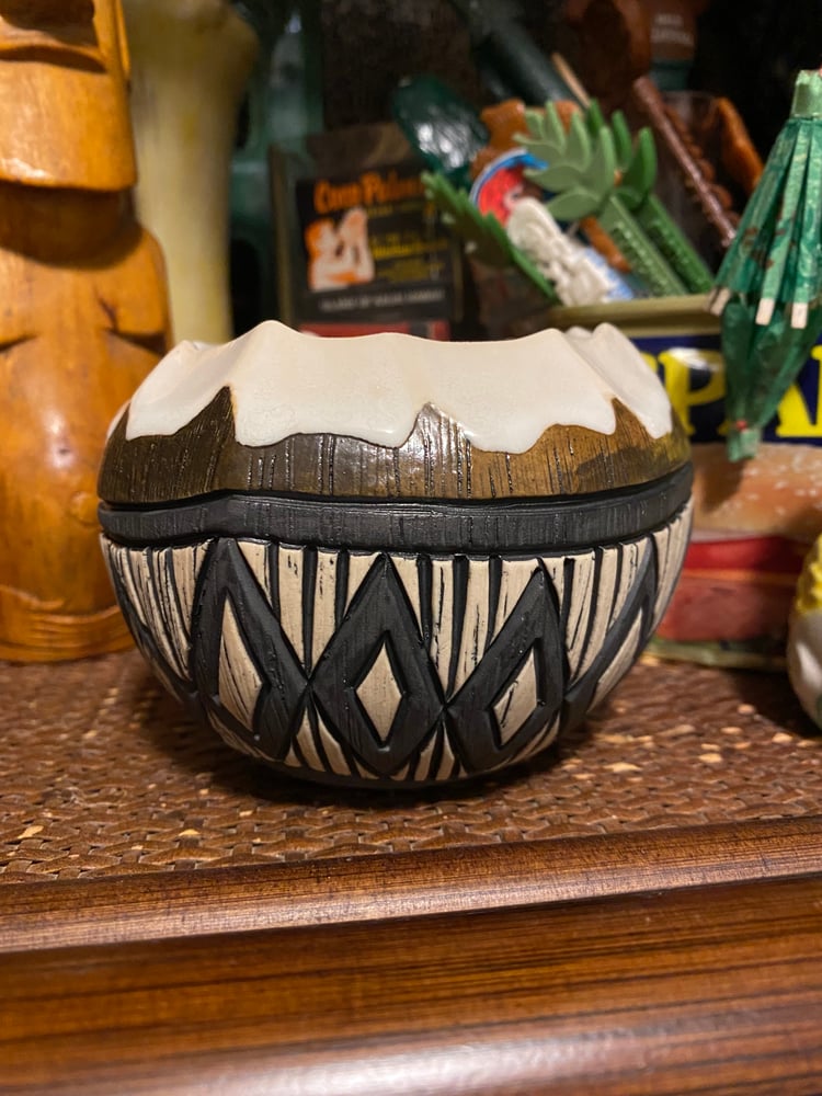 Image of 12oz Fijian Tapa Inspired Coconut Mug (d) - US Shipping Included 