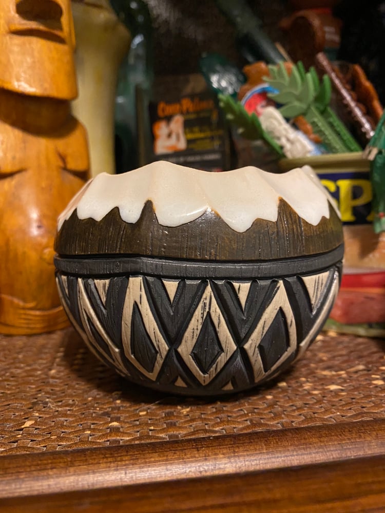 Image of 12oz Fijian Tapa Inspired Coconut Mug (e) - US Shipping Included 