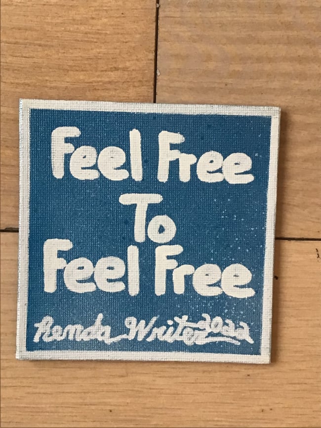 4” x 4” Canvas Panel with Easel • Feel Free to Feel Free (blue)