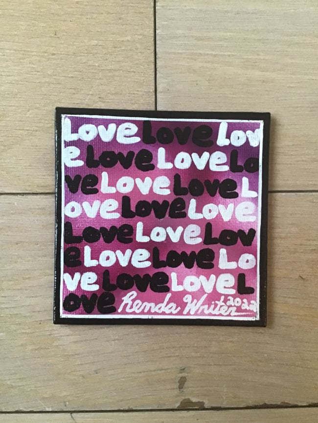 4” x 4” Canvas Panel with Easel • Love • Love • Love