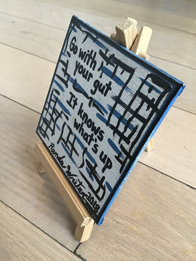 4” x 4” Canvas Panel with Easel • Go With Your Gut…..