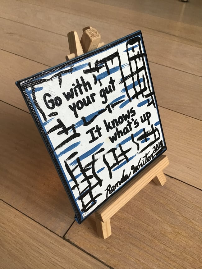 4” x 4” Canvas Panel with Easel • Go With Your Gut…..