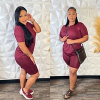 Image 1 of Chill Set #6 Burgundy Short RESTOCKED 