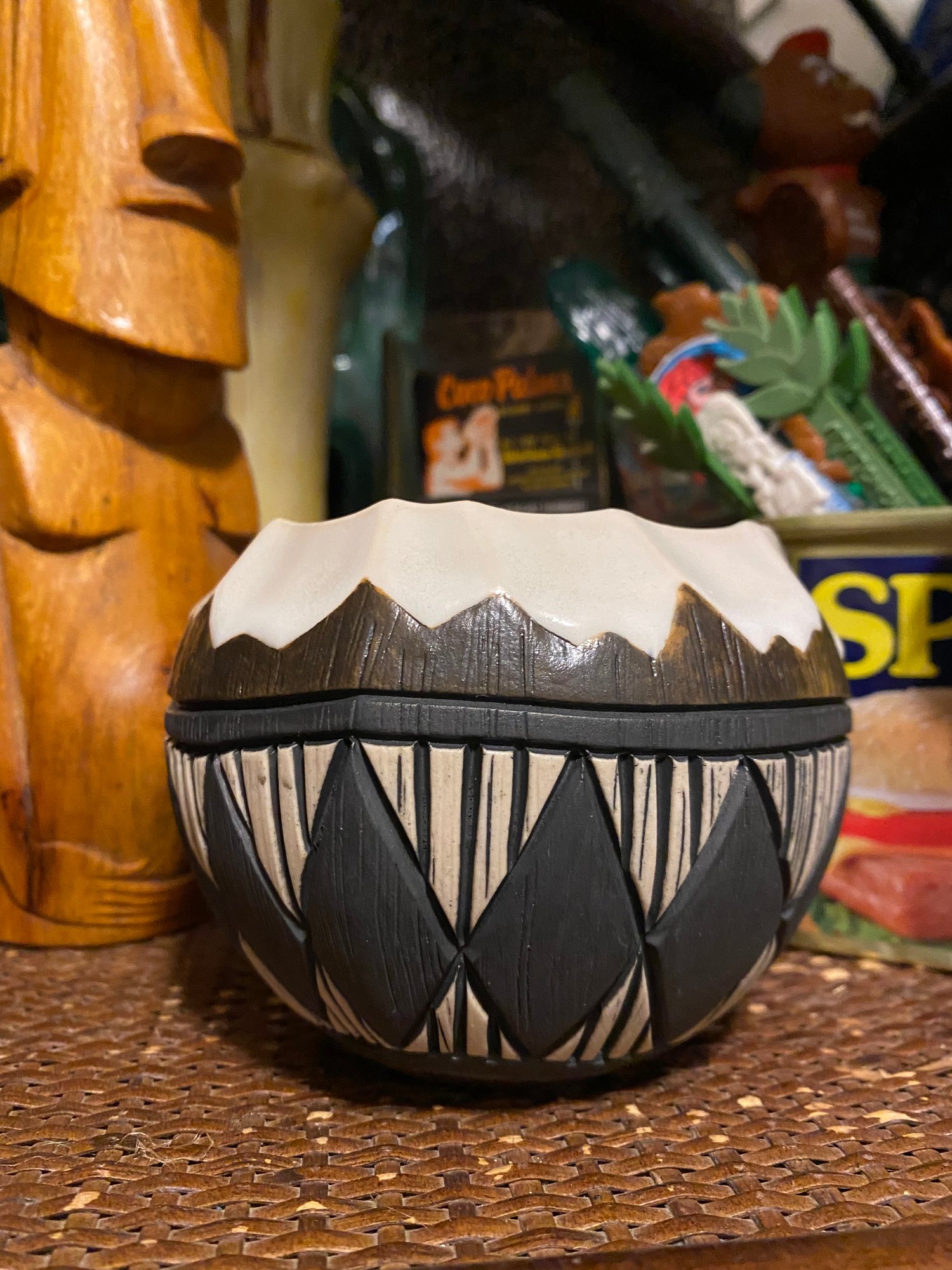 Image of 12oz Fijian Tapa Inspired Coconut Mug (j) - US Shipping Included 