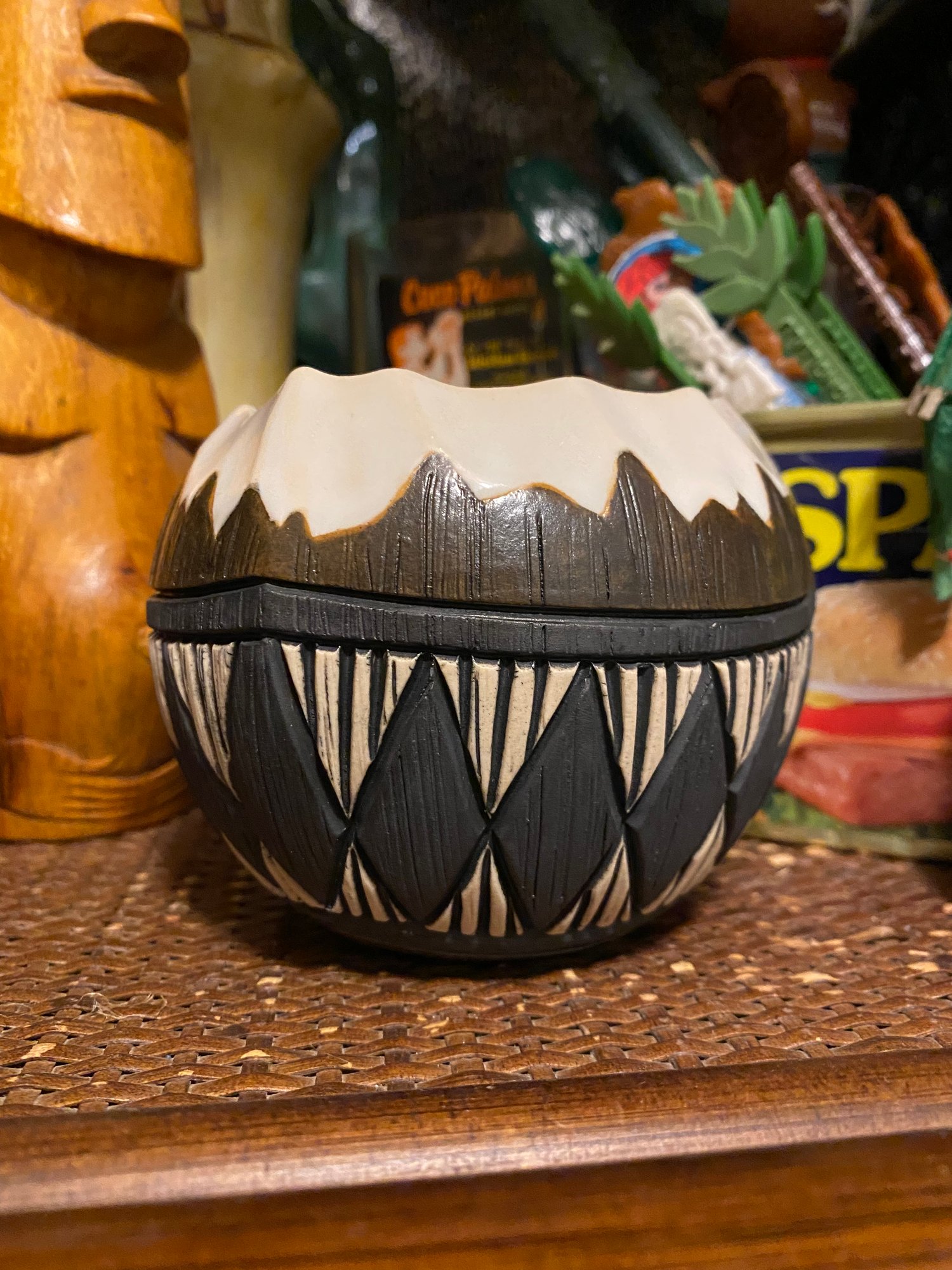 Image of 12oz Fijian Tapa Inspired Coconut Mug (k) - US Shipping Included 