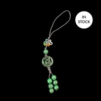 Image 8 of Imperial Jade Energy Lucky Coin Phone And Bag Charm Red Cord