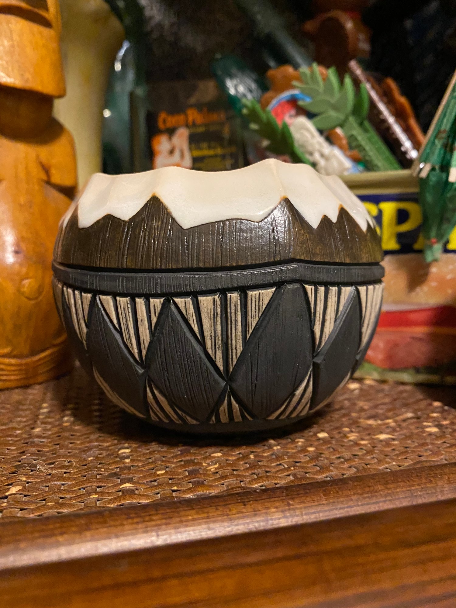 Image of 12oz Fijian Tapa Inspired Coconut Mug (l) - US Shipping Included