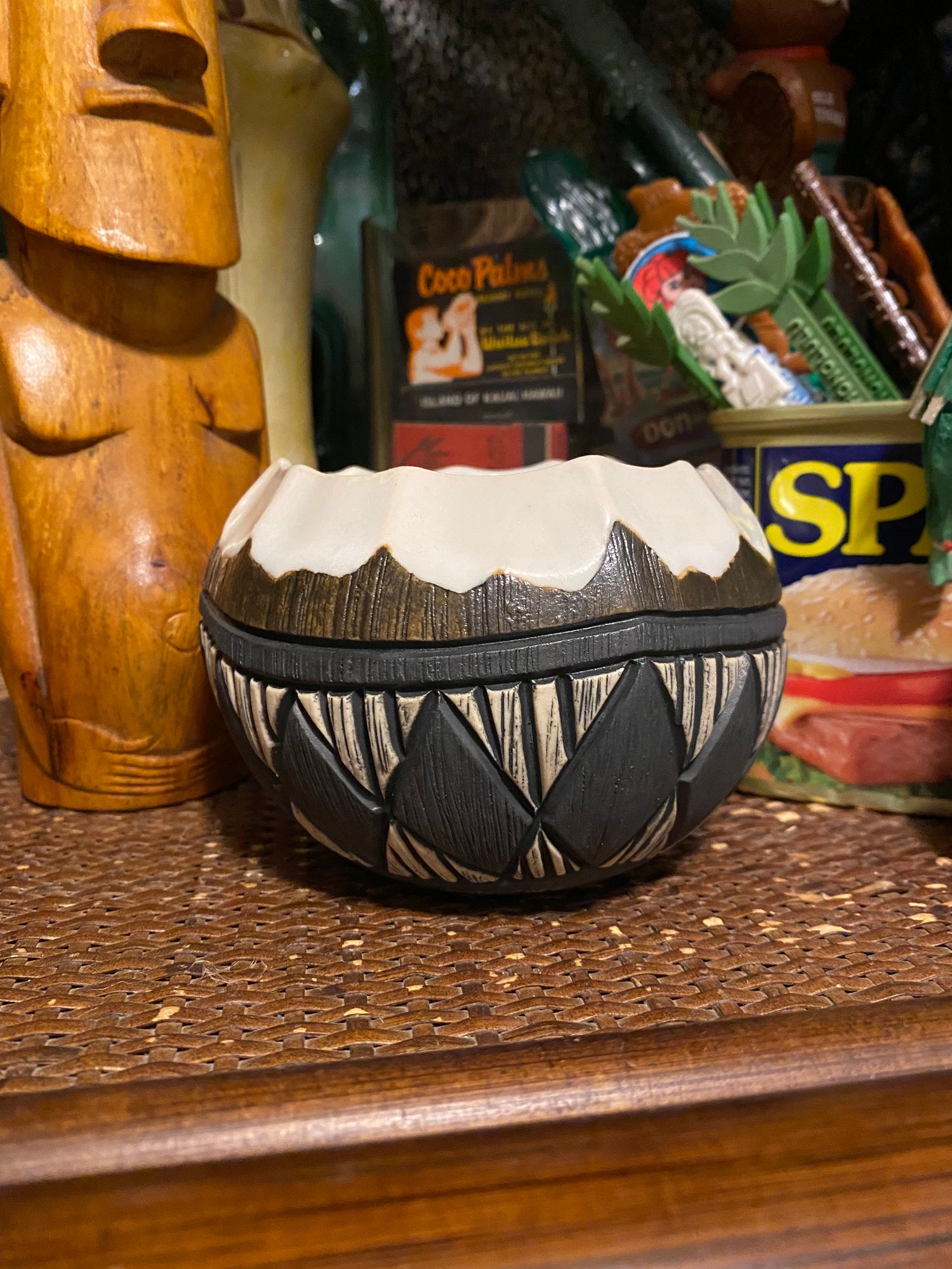 Image of 12oz Fijian Tapa Inspired Coconut Mug (m) - US Shipping Included 