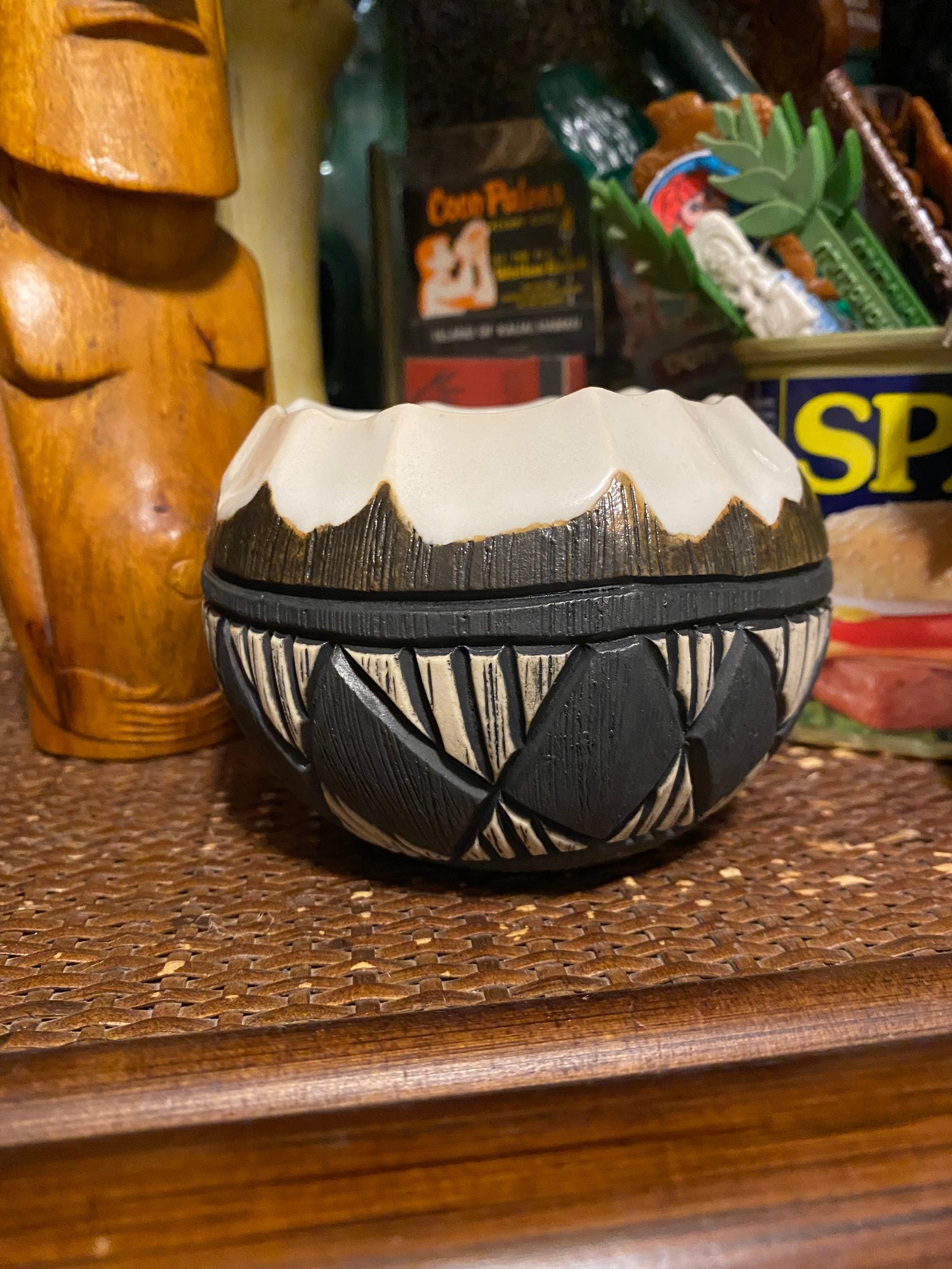 Image of 12oz Fijian Tapa Inspired Coconut Mug (m) - US Shipping Included 