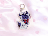 Image 1 of Strange Sweeties Mootant Two Headed Calf Cow Creepy Cute 2.5" Acrylic Charm Keychain