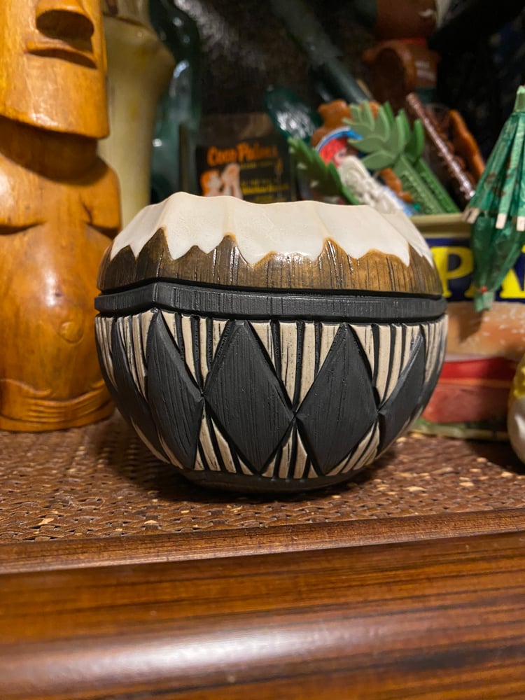 Image of 12oz Fijian Tapa Inspired Coconut Mug (p) - US Shipping Included 