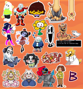 Image of Undertale/Deltarune Group Stickers