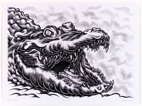 Alligator (for Phil), 2024 (Blackline Hand Painted Multiple)