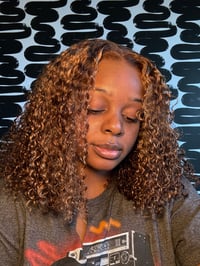 18 Inch (Original length) highlight curly closure wig