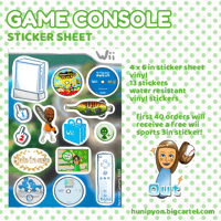 wii game console sticker sheet-