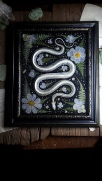 Image 2 of Snake Skeleton Wall Frame - Purple Flowers