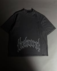 Image 1 of RISE THROUGH CHAOS OVERSIZED TEE IN VINTAGE BLACK 