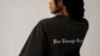 Image 4 of RISE THROUGH CHAOS OVERSIZED TEE IN VINTAGE BLACK 