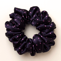 Dark Navy & Pink Satin Spots